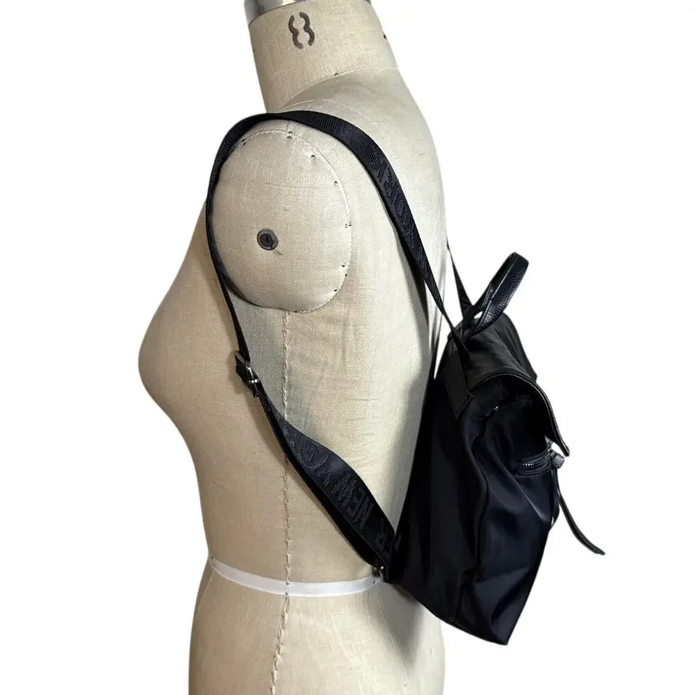 Botkier New York Trigger Mini Women's adjust Backpack Black Leather & Nylon